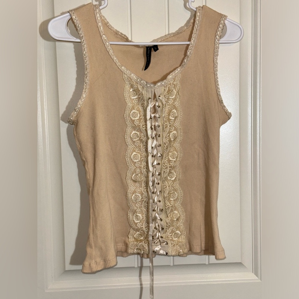 Y2K Lace up tank top